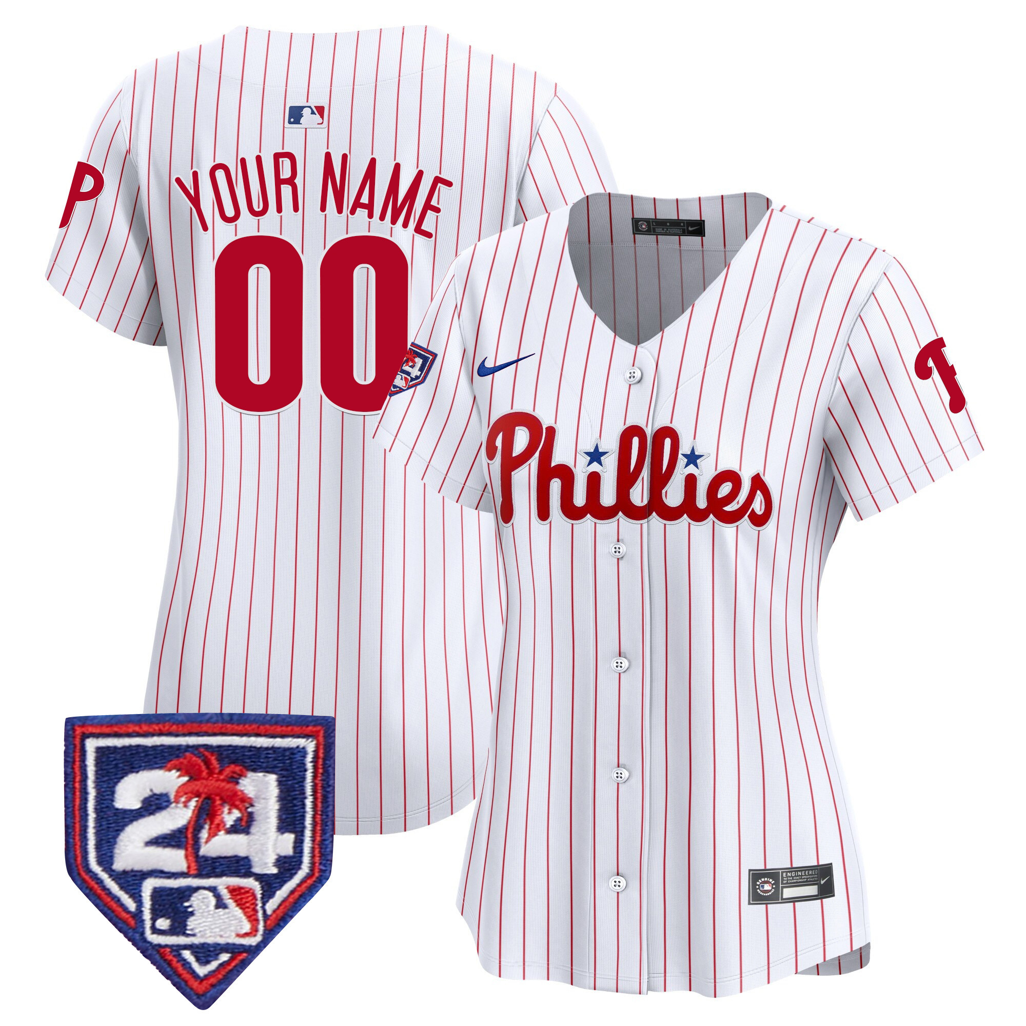 Philadelphia Phillies 2024 Spring Training Patch Vapor Premier Limited Custom White Jersey - All Stitched