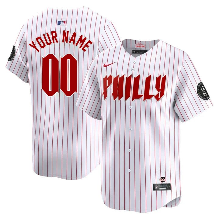 Philadelphia Phillies Blue 2024 City Connect Limited Custom White Jersey