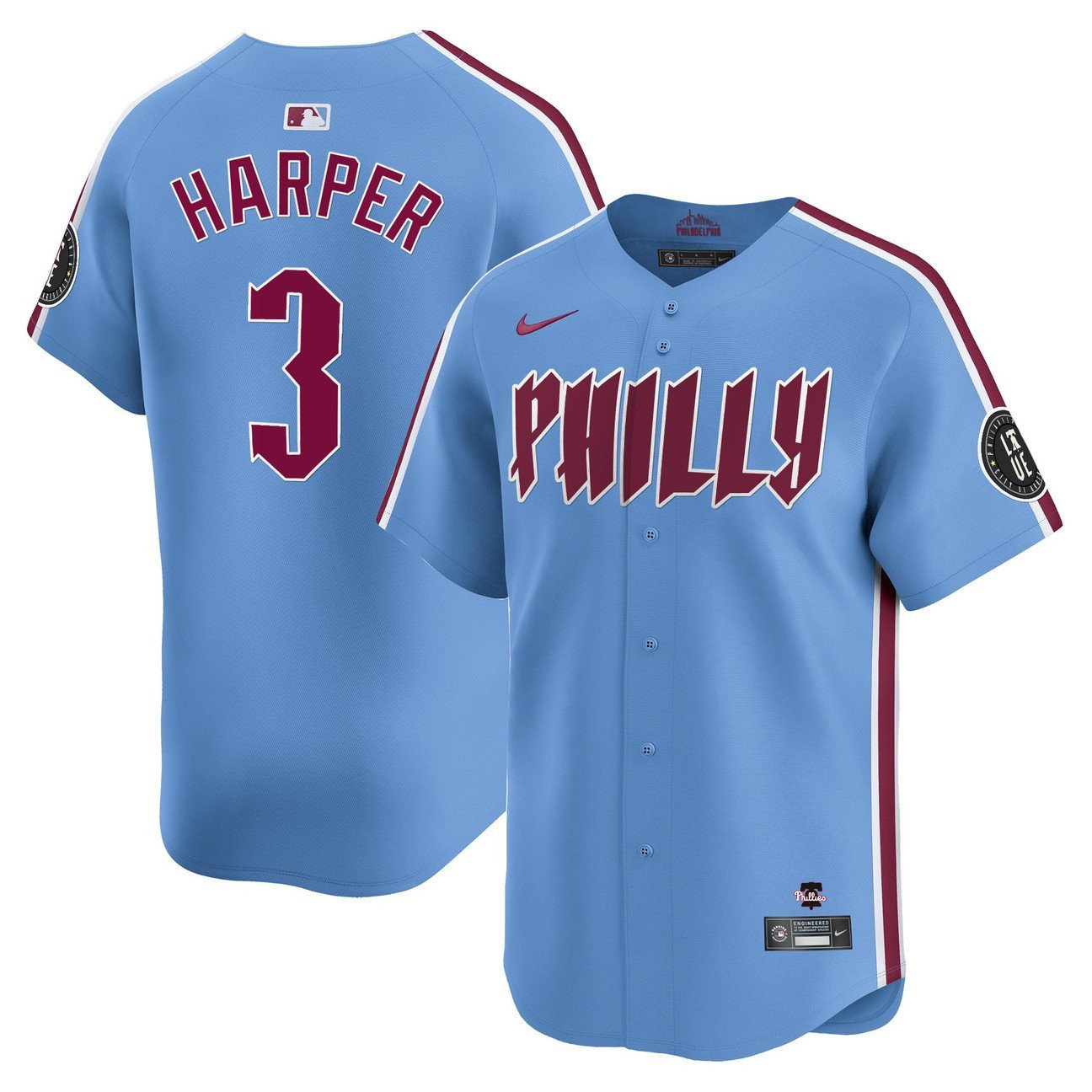 Philadelphia Phillies Bryce Harper 2024 City Connect Limited Light Blue Jersey