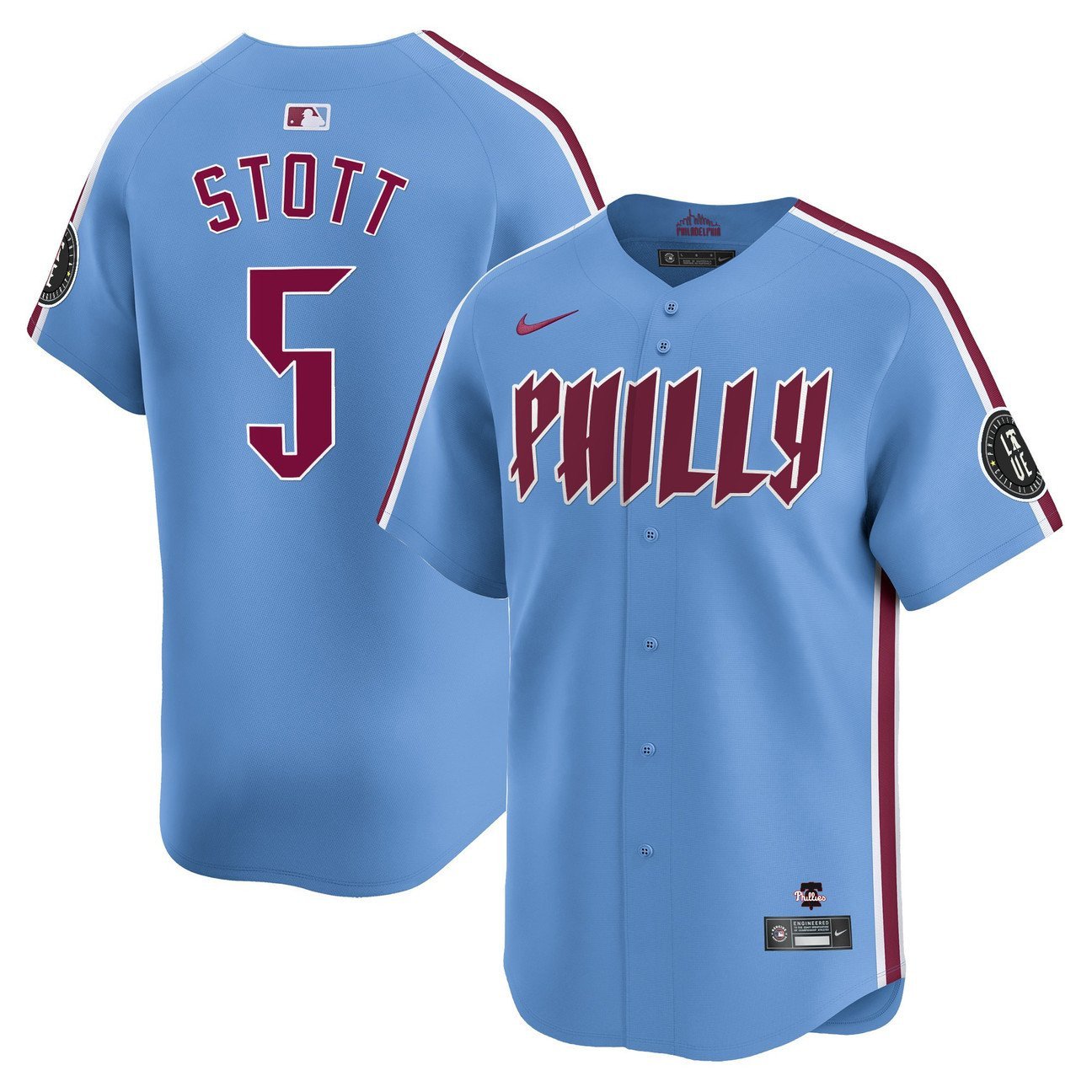 Philadelphia Phillies Bryson Stott 2024 City Connect Limited Light Blue Jersey