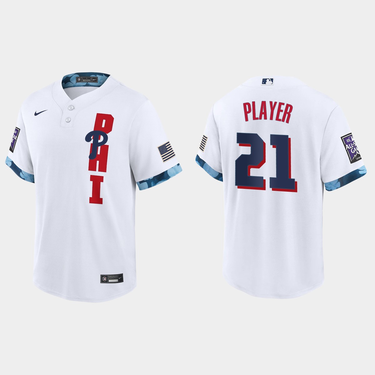 Philadelphia Phillies Custom 2021 MLB All-Star Game Jersey - White