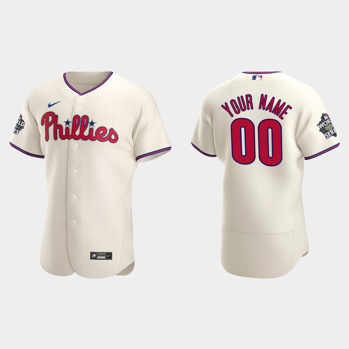 Philadelphia Phillies Custom 2022 World Series Cream Jersey