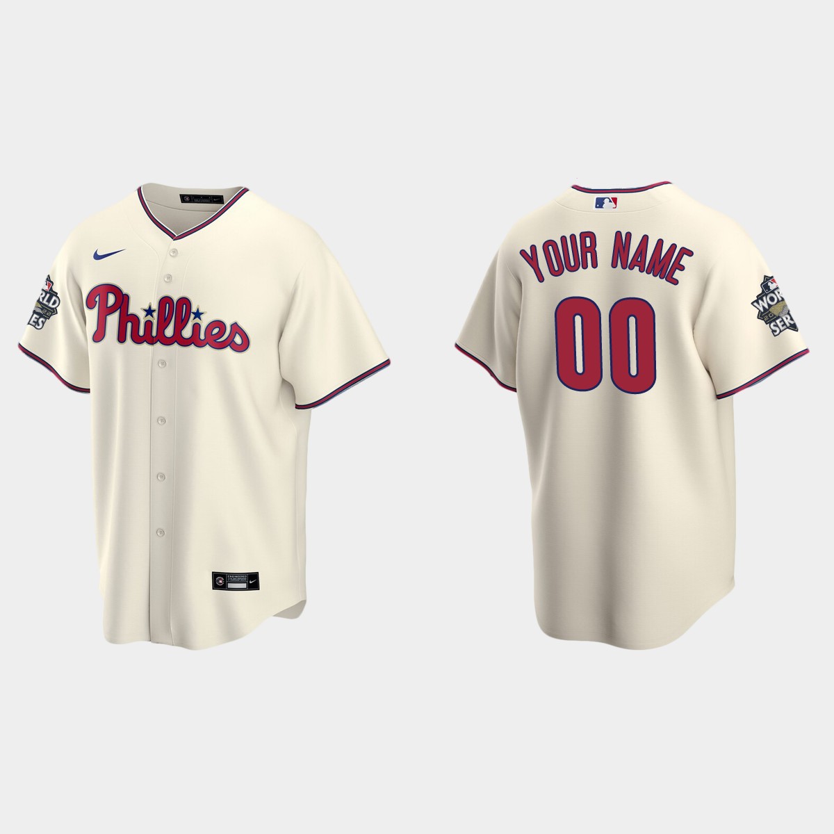 Philadelphia Phillies Custom 2022 World Series Cream Jersey