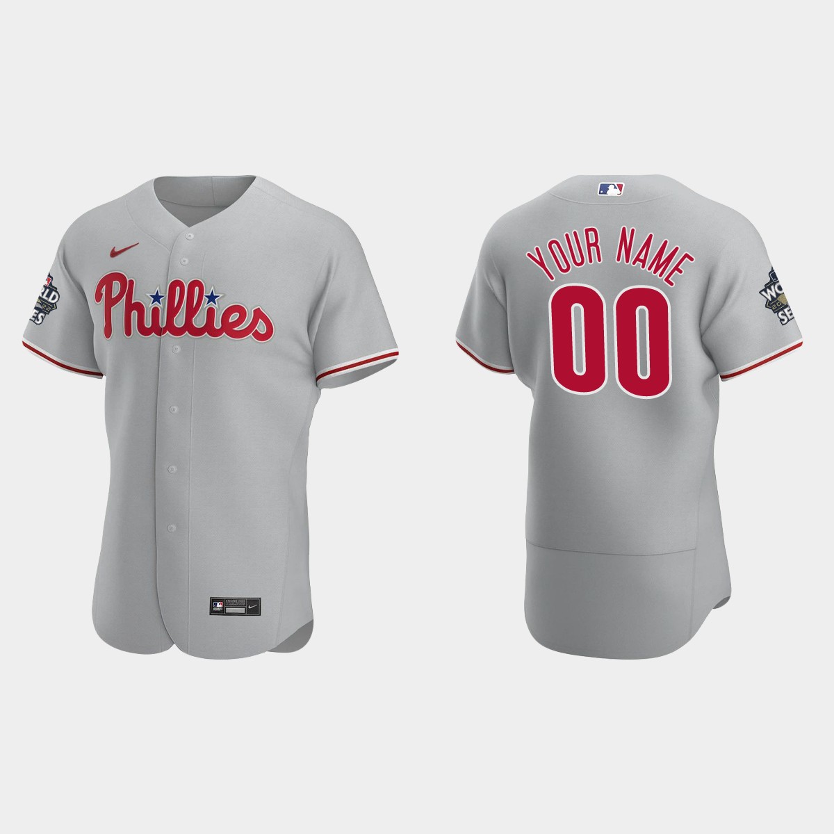 Philadelphia Phillies Custom 2022 World Series Gray Jersey