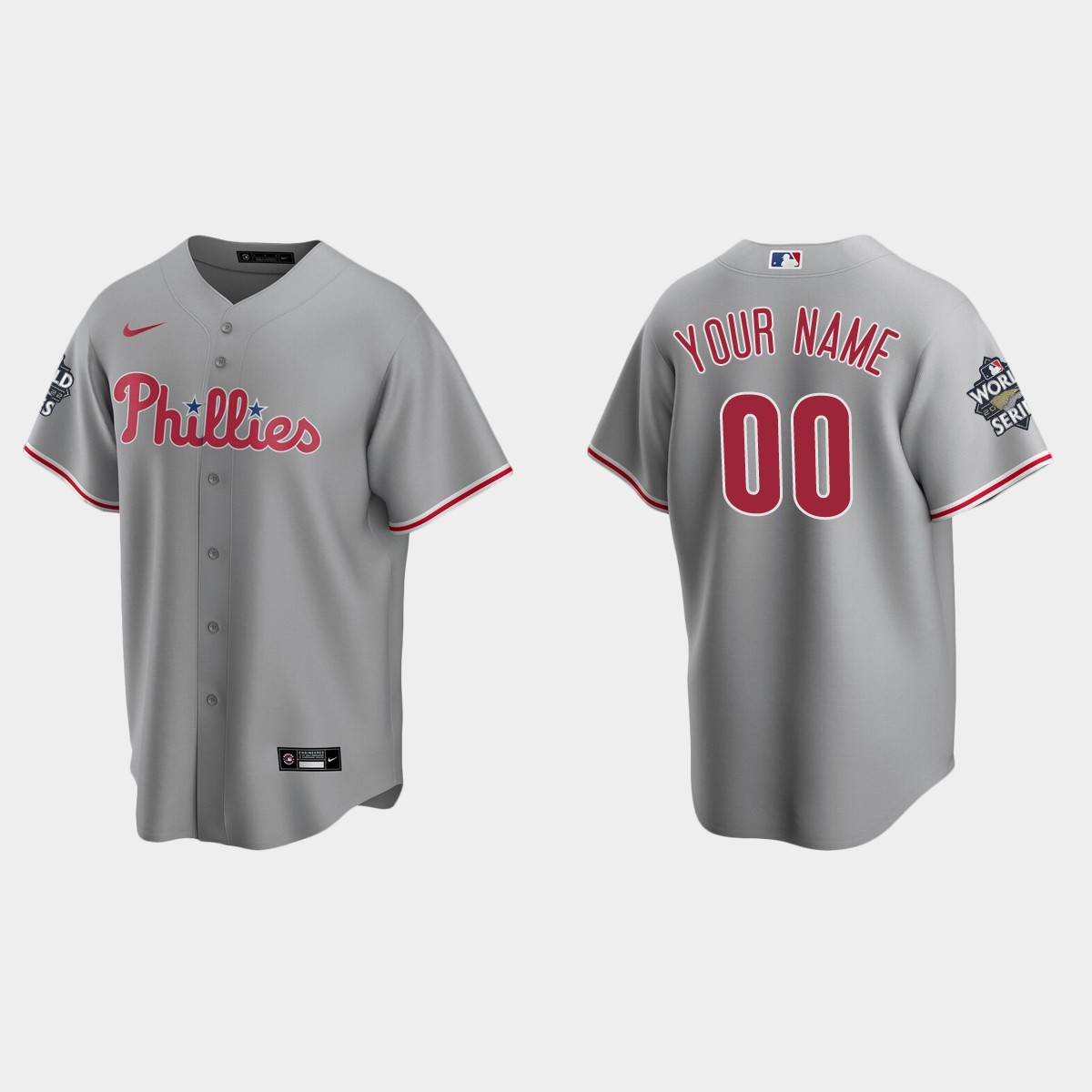 Philadelphia Phillies Custom 2022 World Series Gray Jersey