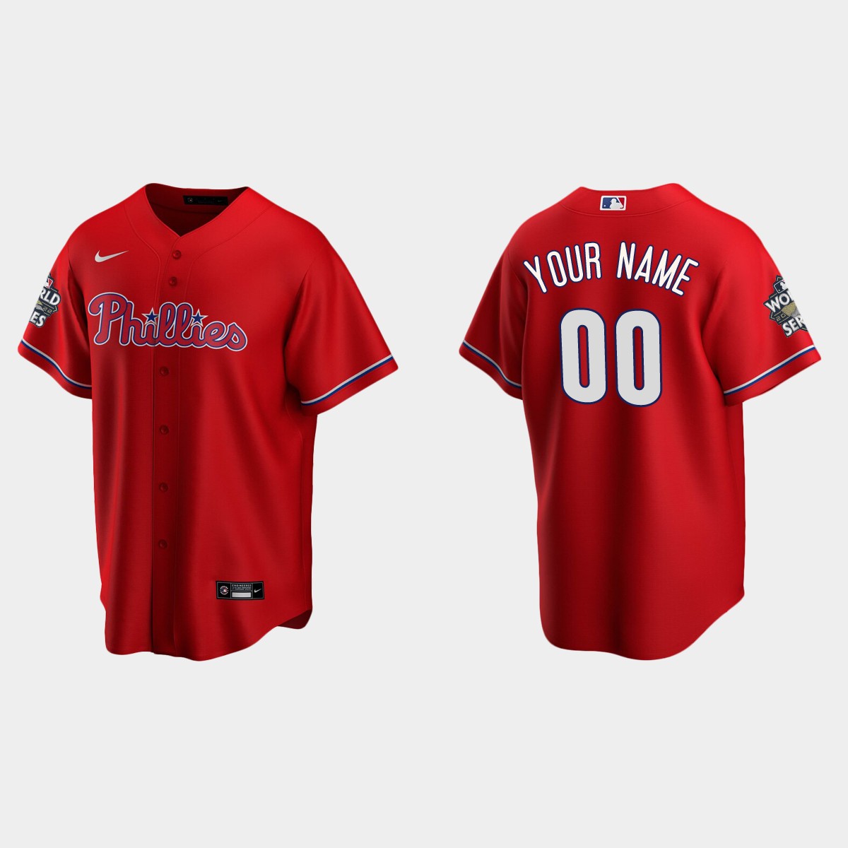 Philadelphia Phillies Custom 2022 World Series Red Jersey