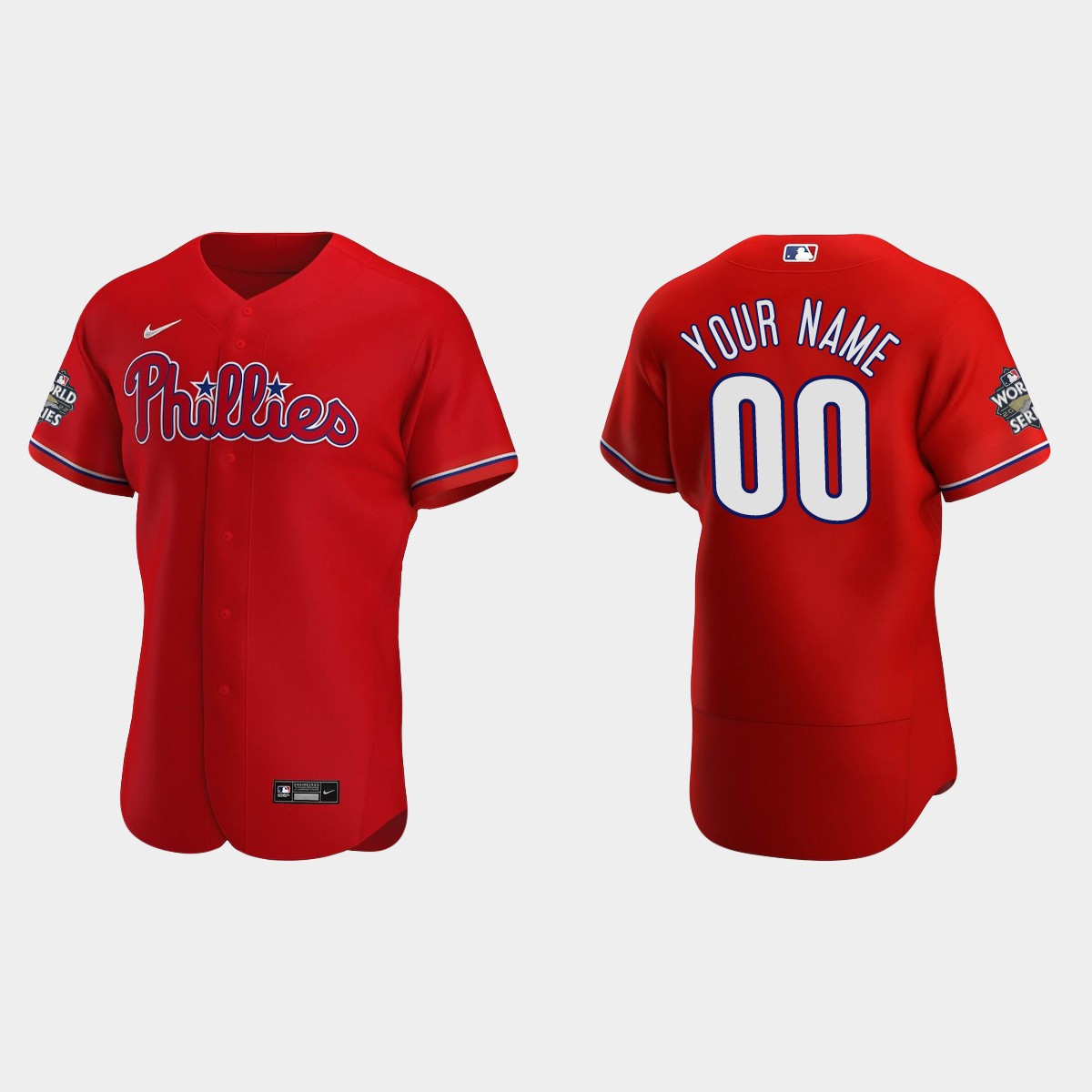 Philadelphia Phillies Custom 2022 World Series Red Jersey
