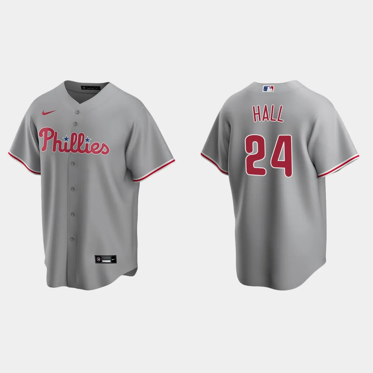 Philadelphia Phillies Darick Hall Road Jersey - Gray