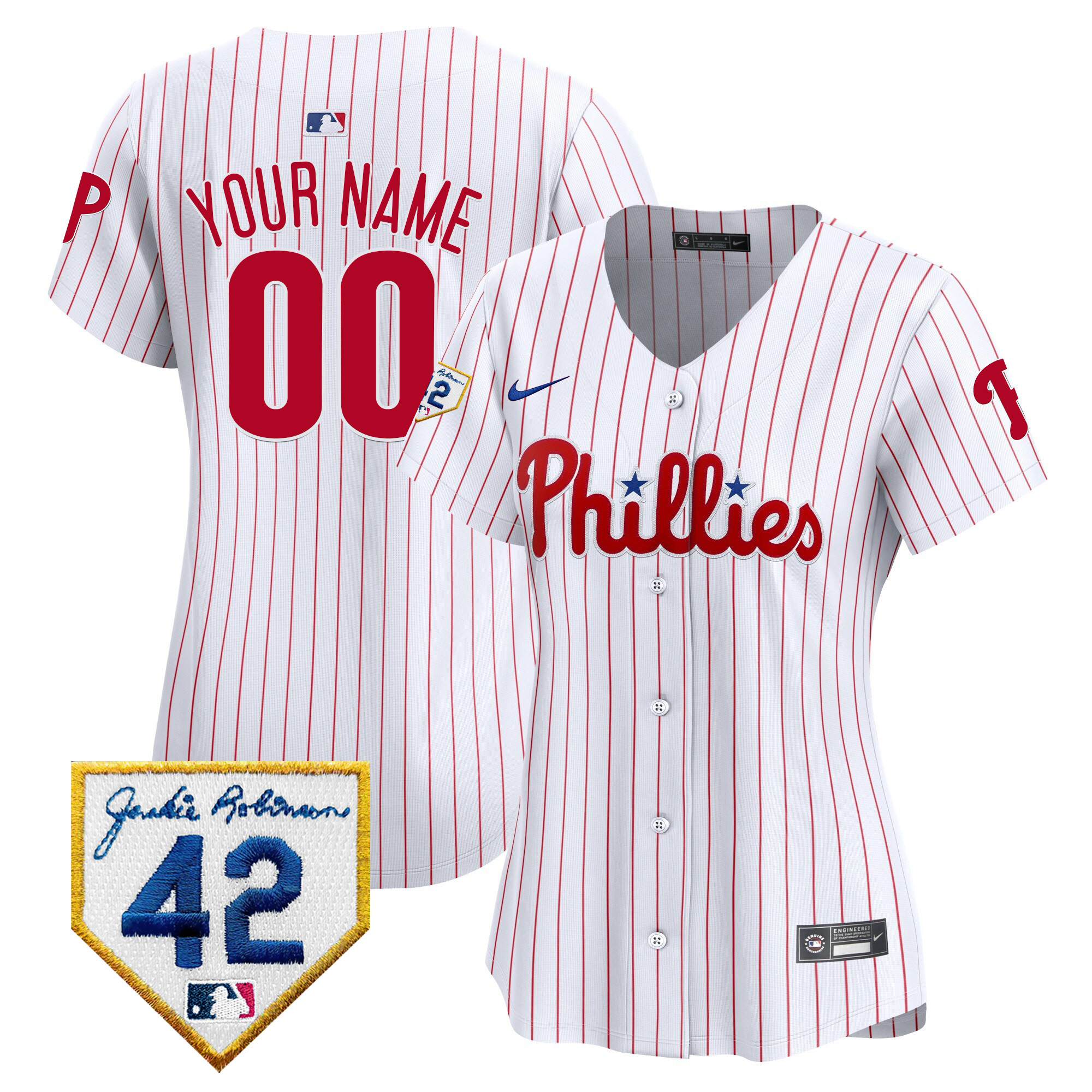 Philadelphia Phillies Jackie 2024 Robinson Patch Vapor Premier Limited Custom White Jersey - All Stitched