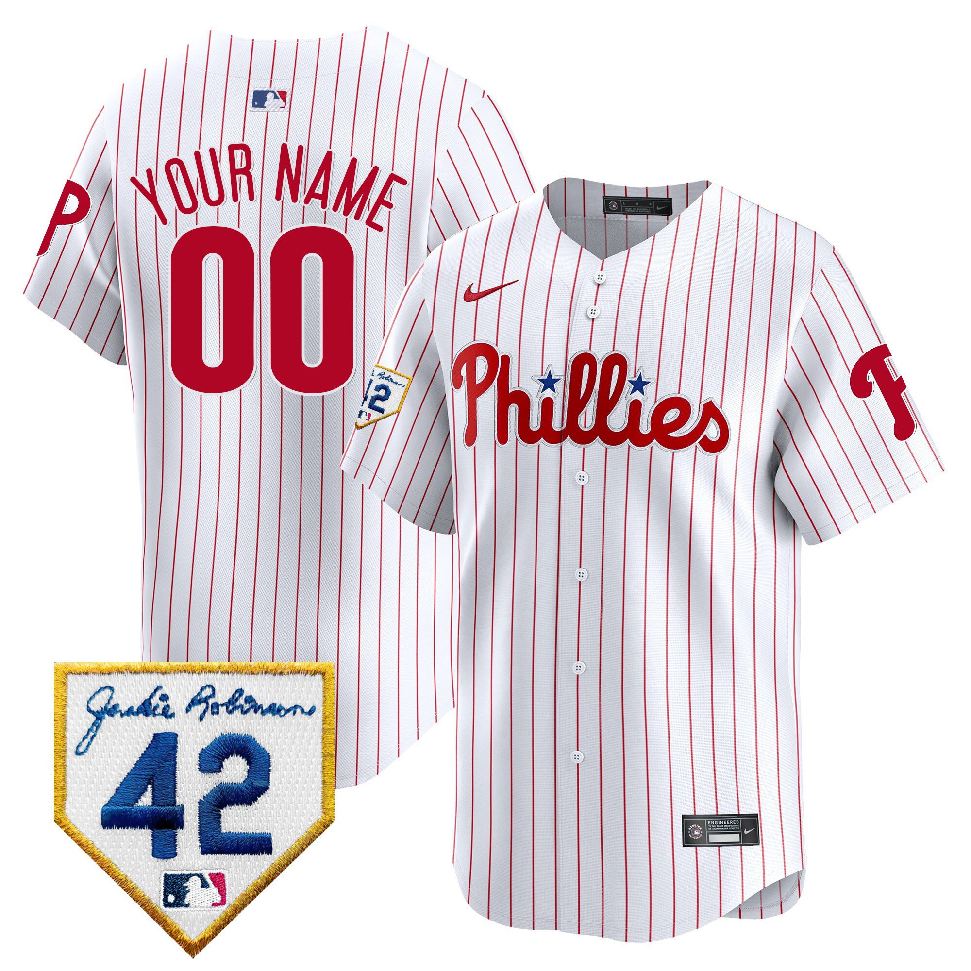 Philadelphia Phillies Jackie 2024 Robinson Patch Vapor Premier Limited Custom White Jersey