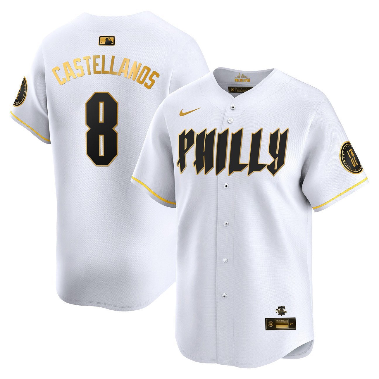Philadelphia Phillies Nick Castellanos 2024 City Connect Limited White Gold Jersey