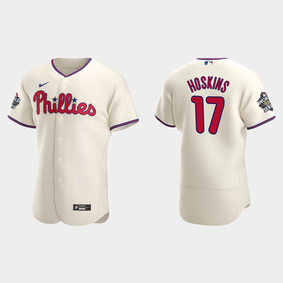 Philadelphia Phillies Rhys Hoskins 2022 World Series Cream Jersey