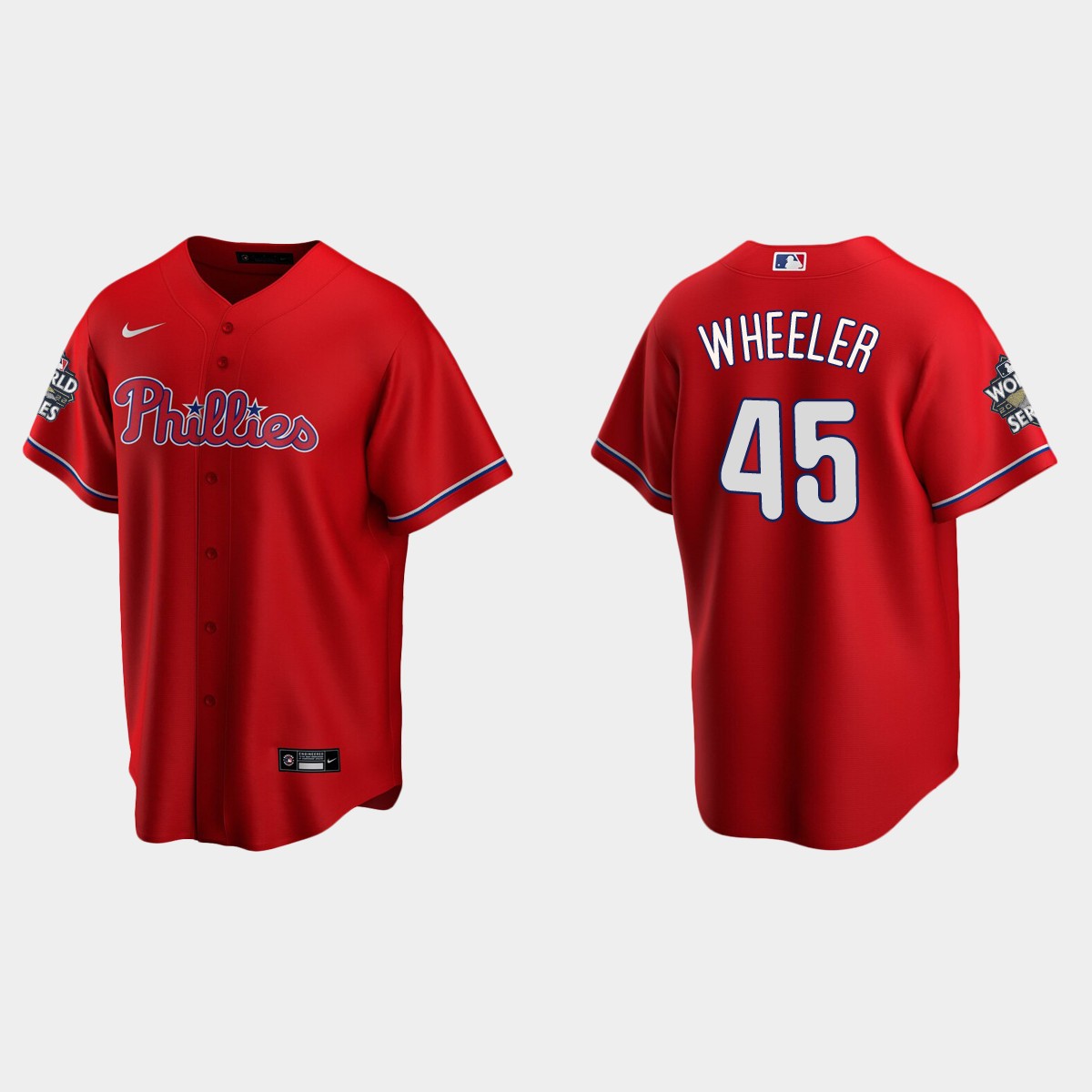 Philadelphia Phillies Zack Wheeler 2022 World Series Red Jersey