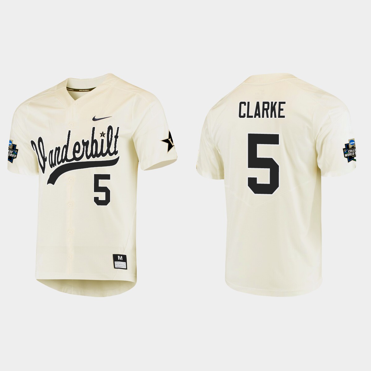 Philip Clarke Vanderbilt Commodores College World Series Jersey - Cream