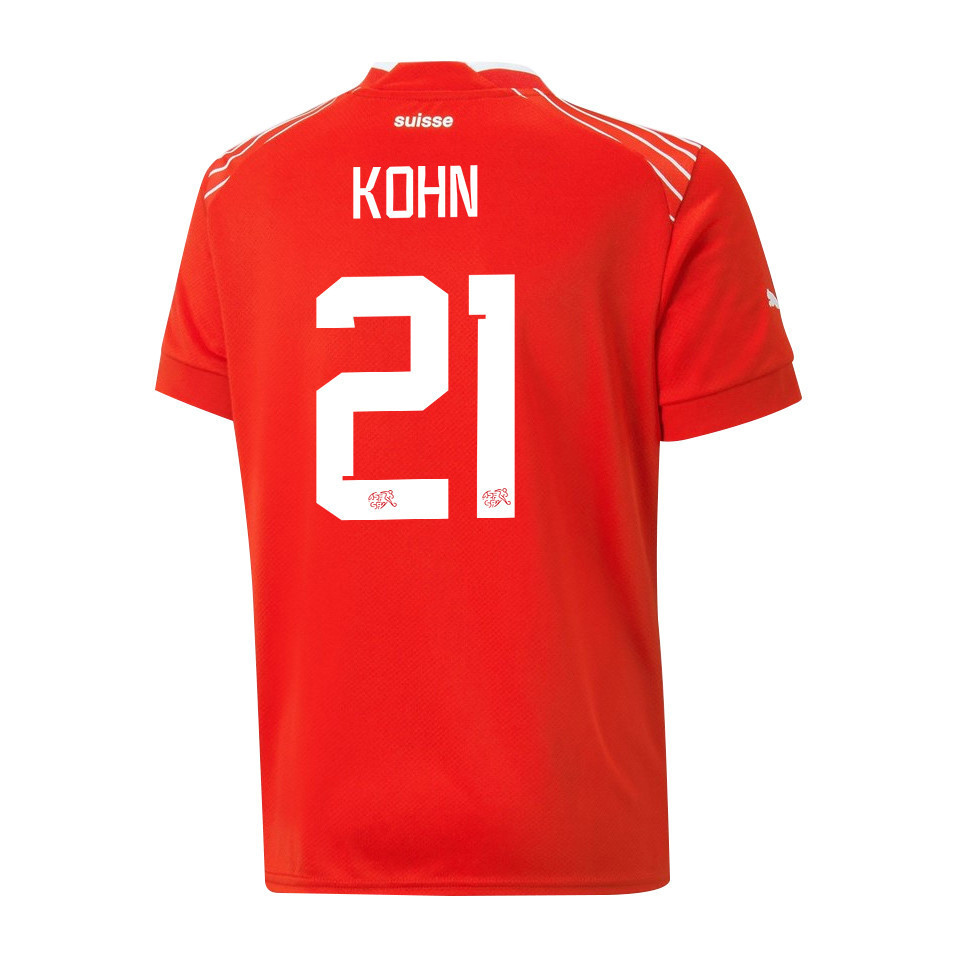 Philipp Kohn 21 Switzerland National Team FIFA World Cup Qatar 2022 Patch – Home Men Soccer Jersey