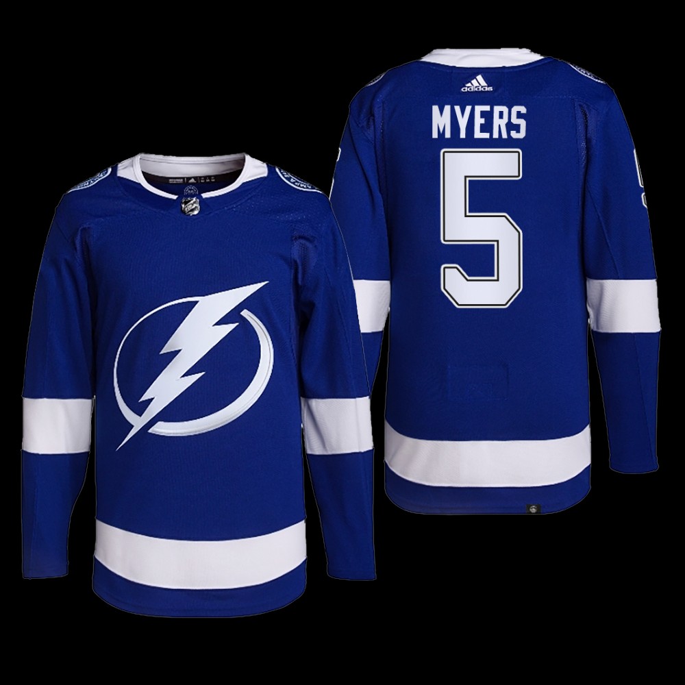 Philippe Myers Tampa Bay Lightning Primegreen Jersey Blue #5 Home Uniform