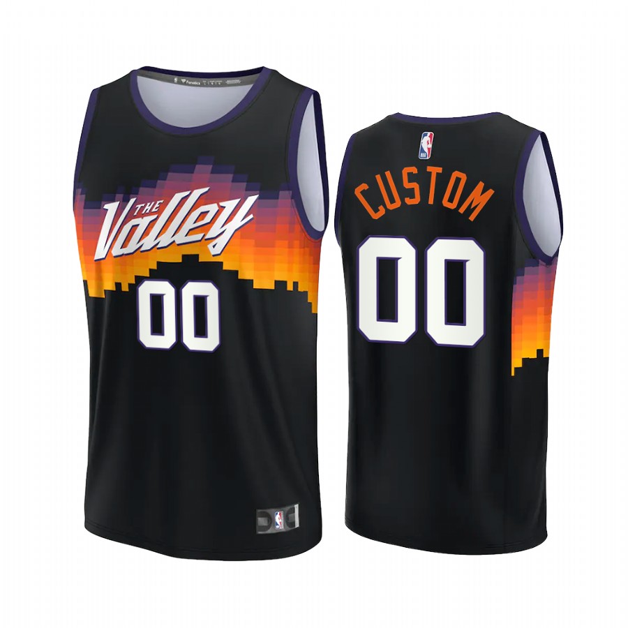 Phoenix Suns #00 Custom Jersey 2021-22 NBA75th City Edition Black