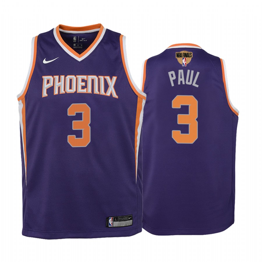 Phoenix Suns Chris Paul 2021 NBA Finals Purple Youth Jersey Icon Edition #3