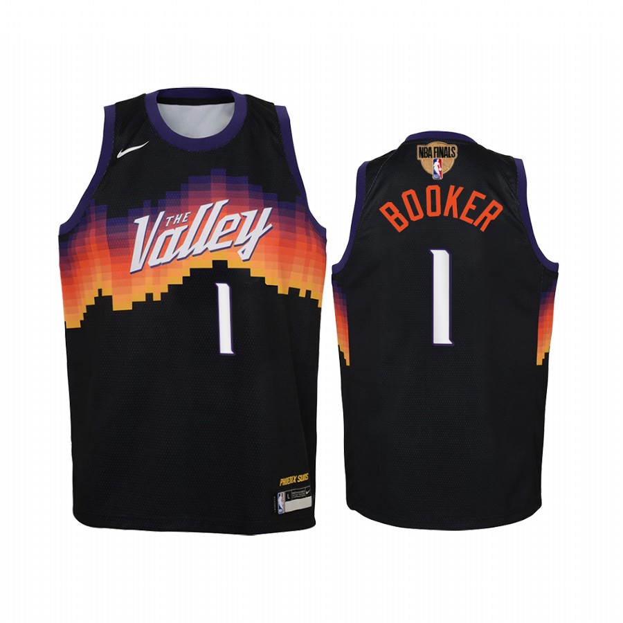 Phoenix Suns Devin Booker 2021 NBA Finals Black Youth Jersey City Edition #1