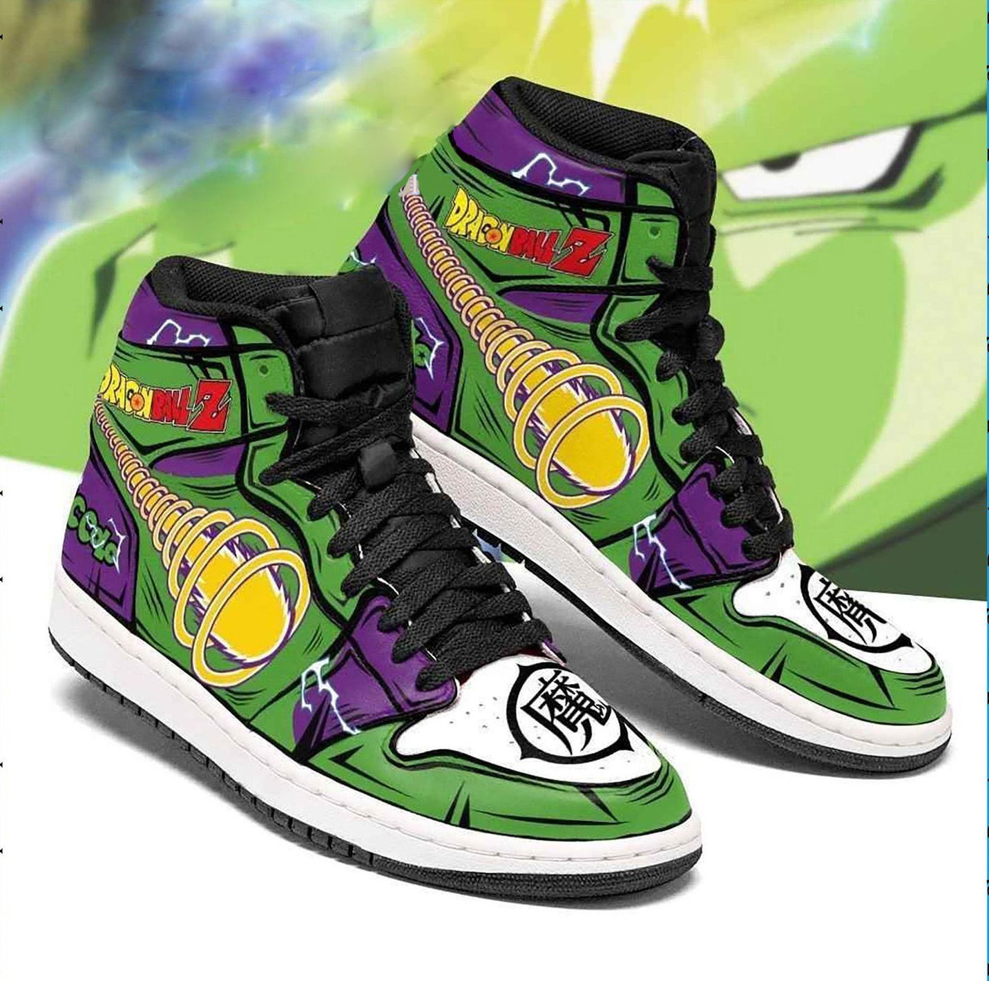 Piccolo Dragon Ball 2 High Top Air Jordan Sneaker, Air Jordan Hightop