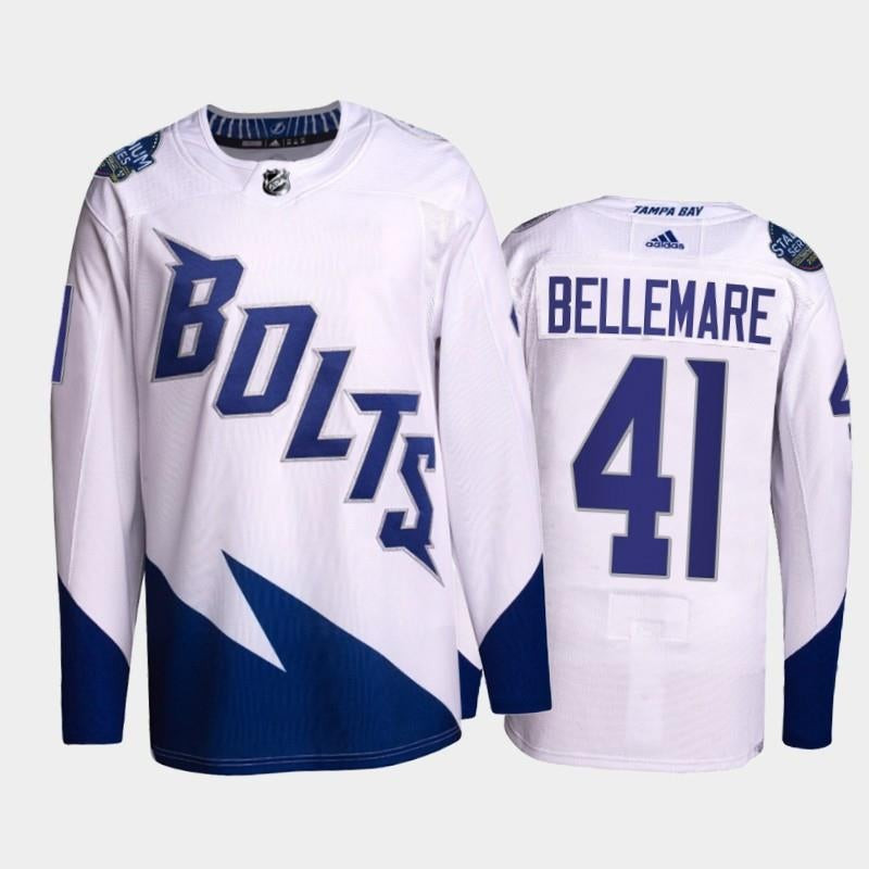Pierre-edouard Bellemare Lightning 2022 Stadium Series White Primegreen Stitched Jersey, Men Stitched Jersey