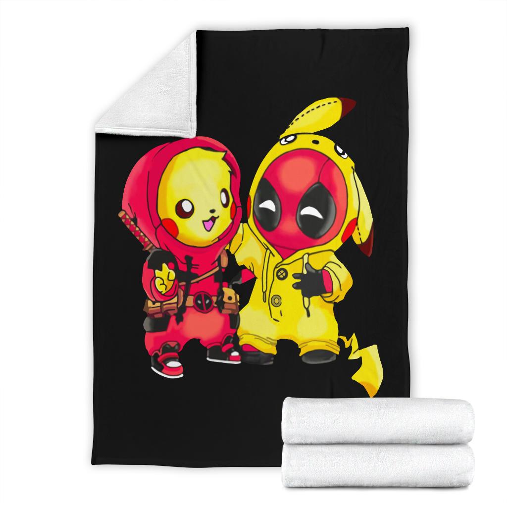 Pikachu Deadpool Sherpa Blanket Cozy Blanket Fleece Blanket