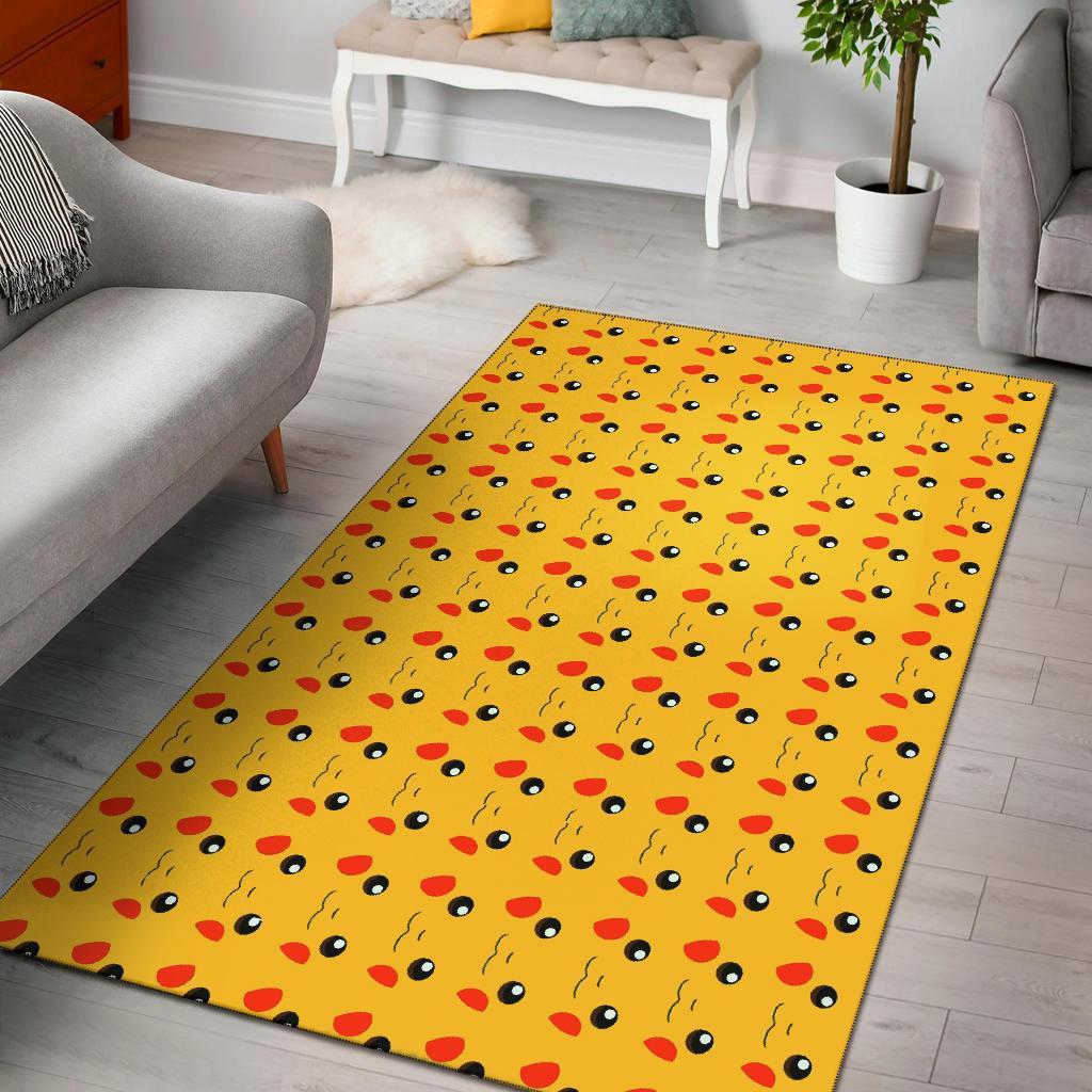 Pikachu Face Pattern Area Rectangle Rug