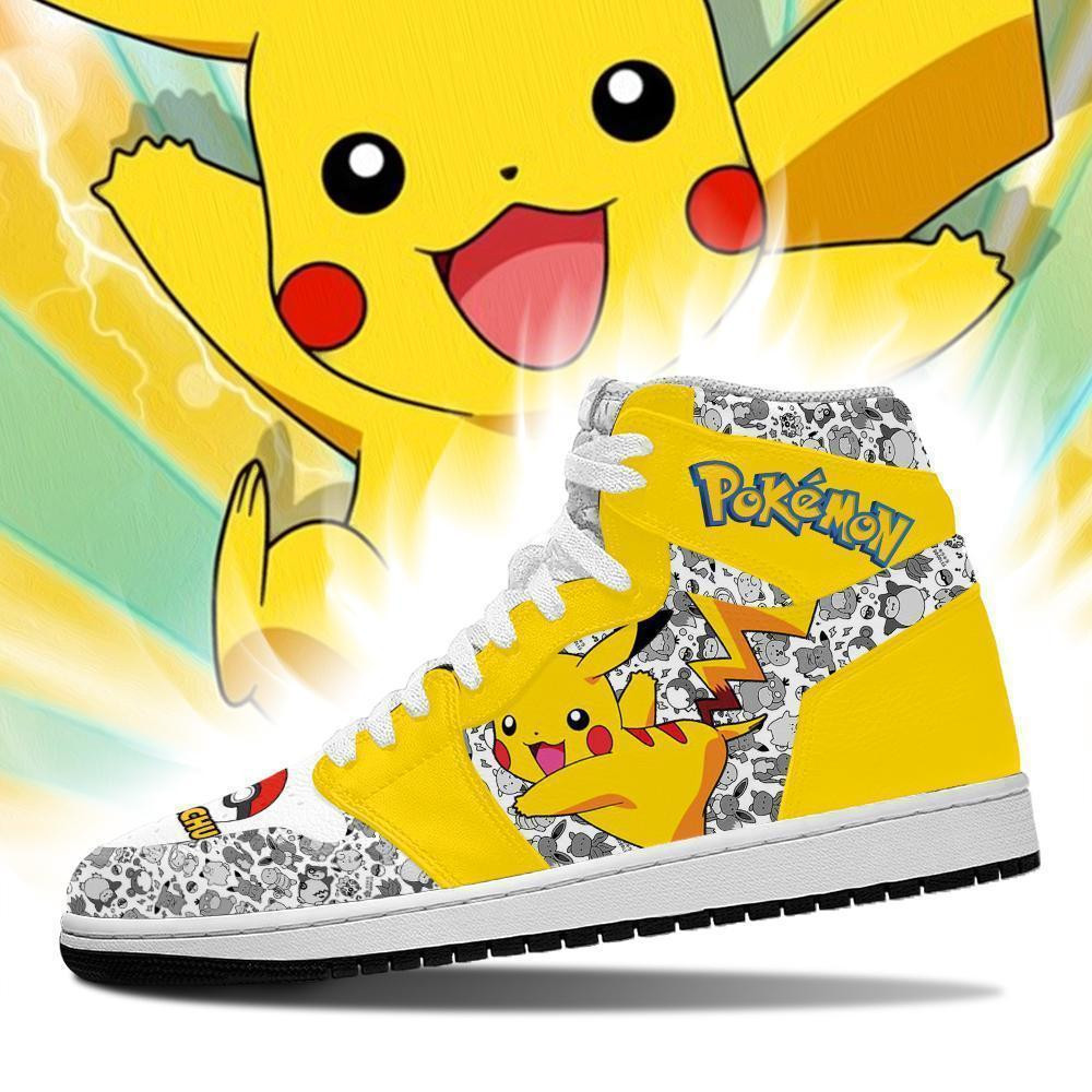 Pikachu JD1s Sneakers Anime Pokemon Shoes, Air Jordan Hightop