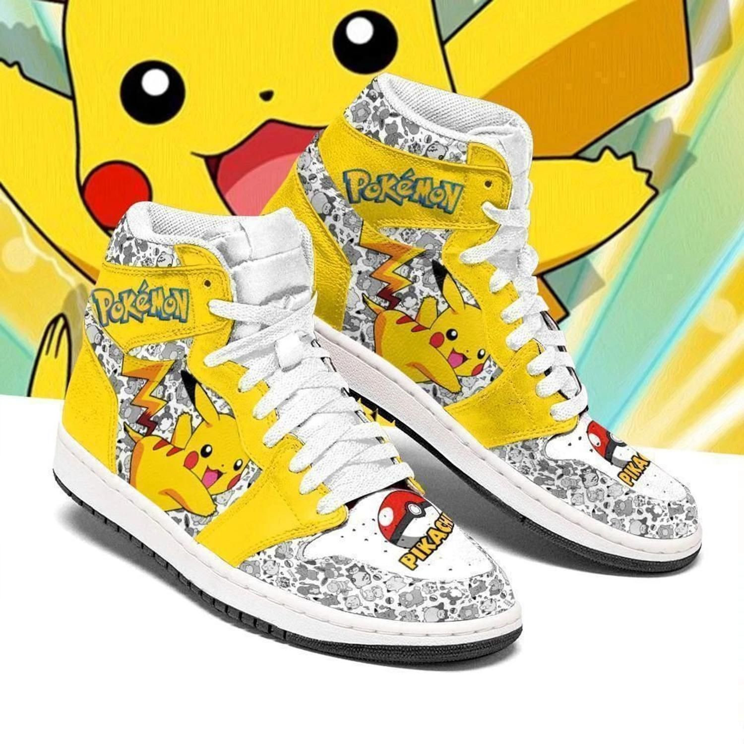 Pikachu Pokemon Anime High Top Air Jordan Sneaker, Air Jordan Hightop