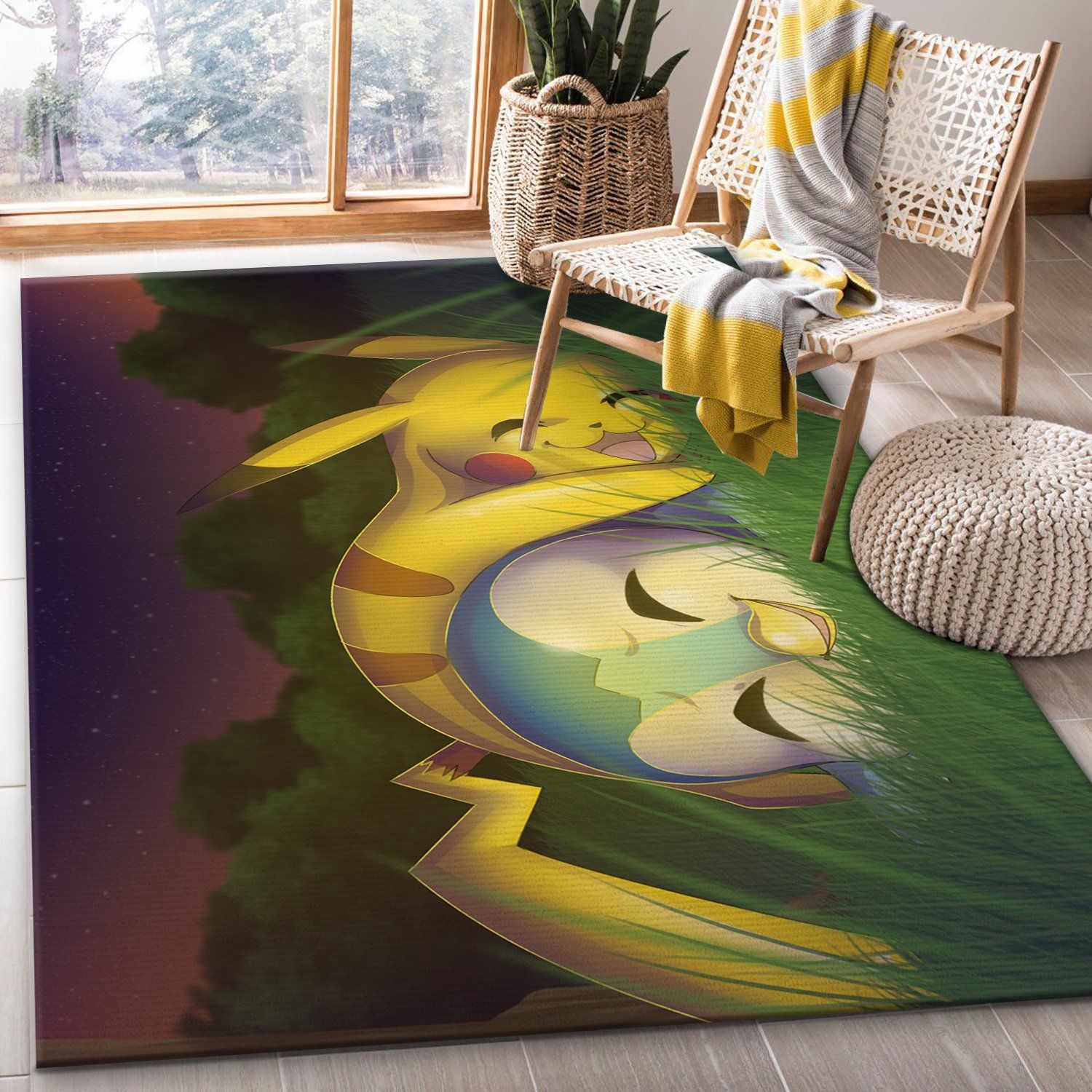 Pikachu Pokemon Movie Rectangle Rug – Custom Size And Printing
