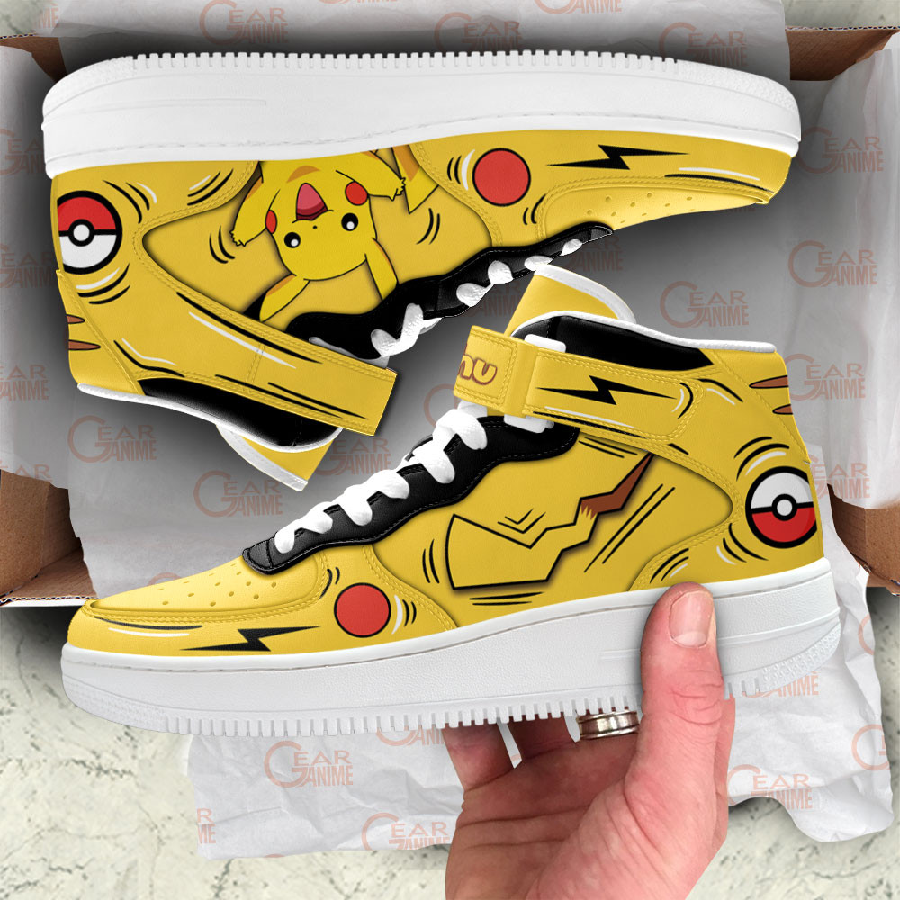 Pikachu Sneakers Air Mid Custom Pokemon Anime Shoes