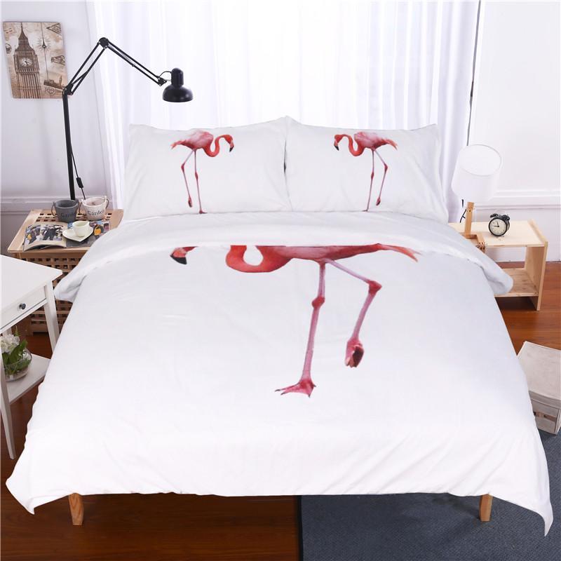 Pink Flamingo 3D Customized Duvet Cover Bedding Set