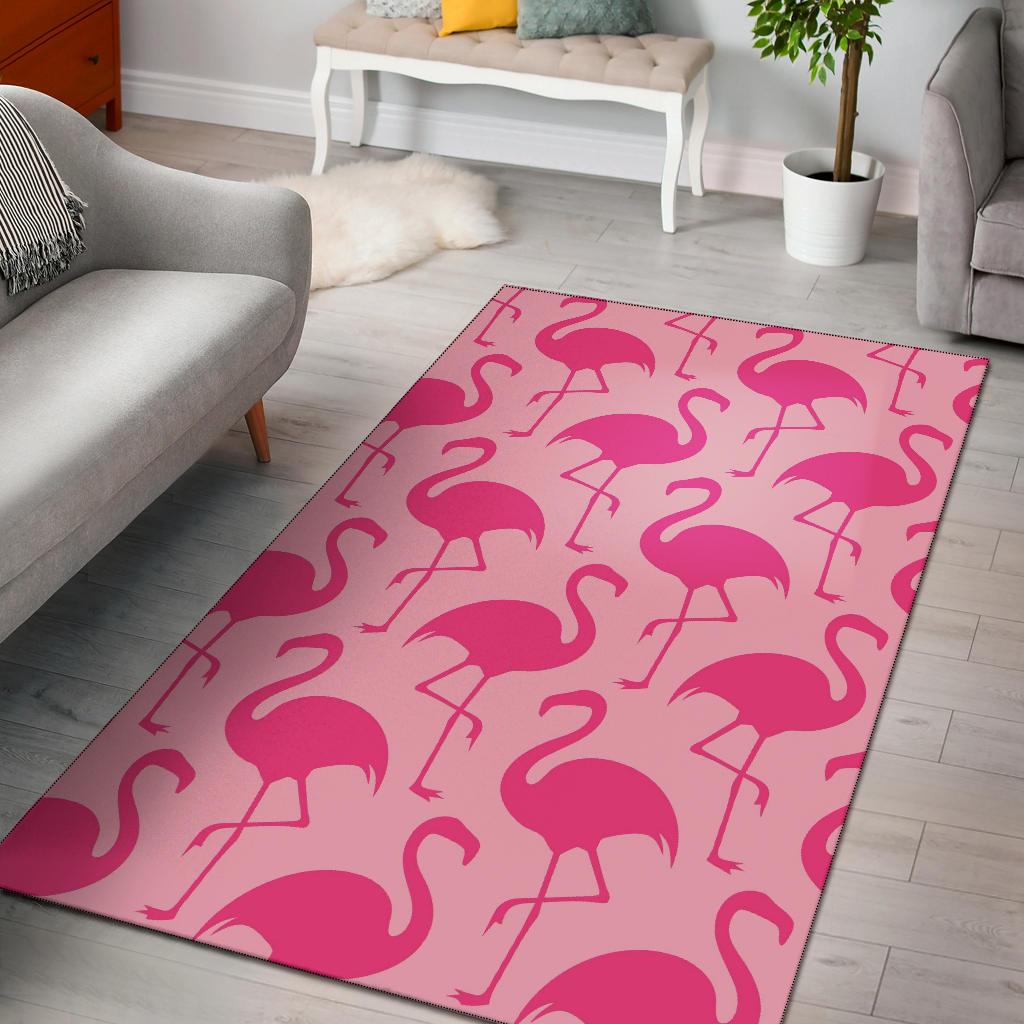 Pink Flamingo Pattern Area Rectangle Rug