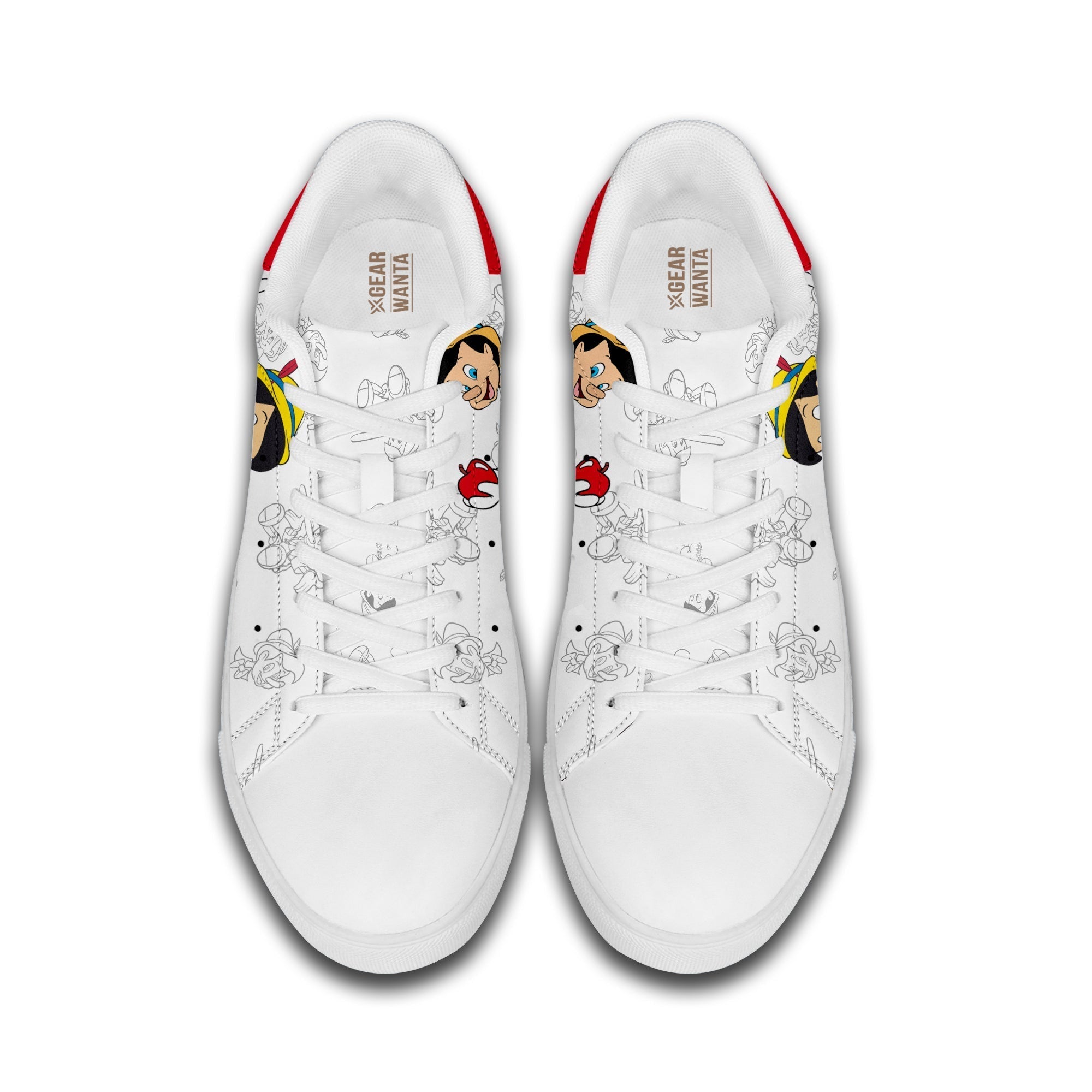 Pinocchio Skate Shoes Custom Pinocchio Cartoon Sneakers