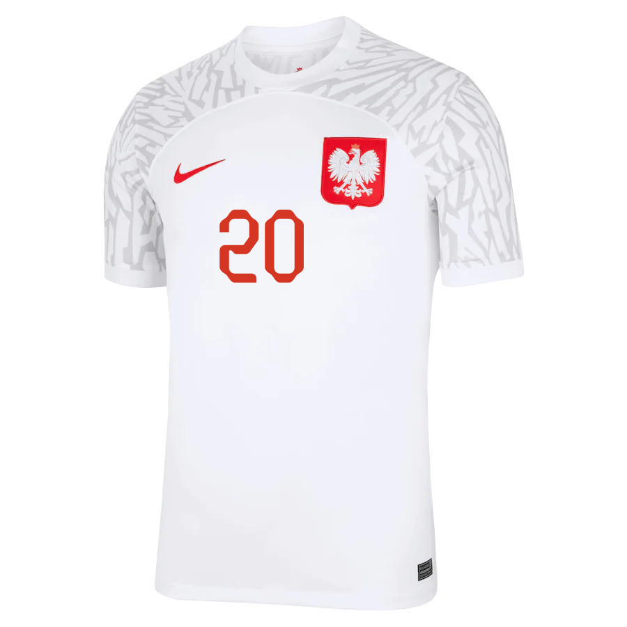 Piotr Zielinski 20 Poland National Team Qatar World Cup 2022-23 Home Soccer Jersey,