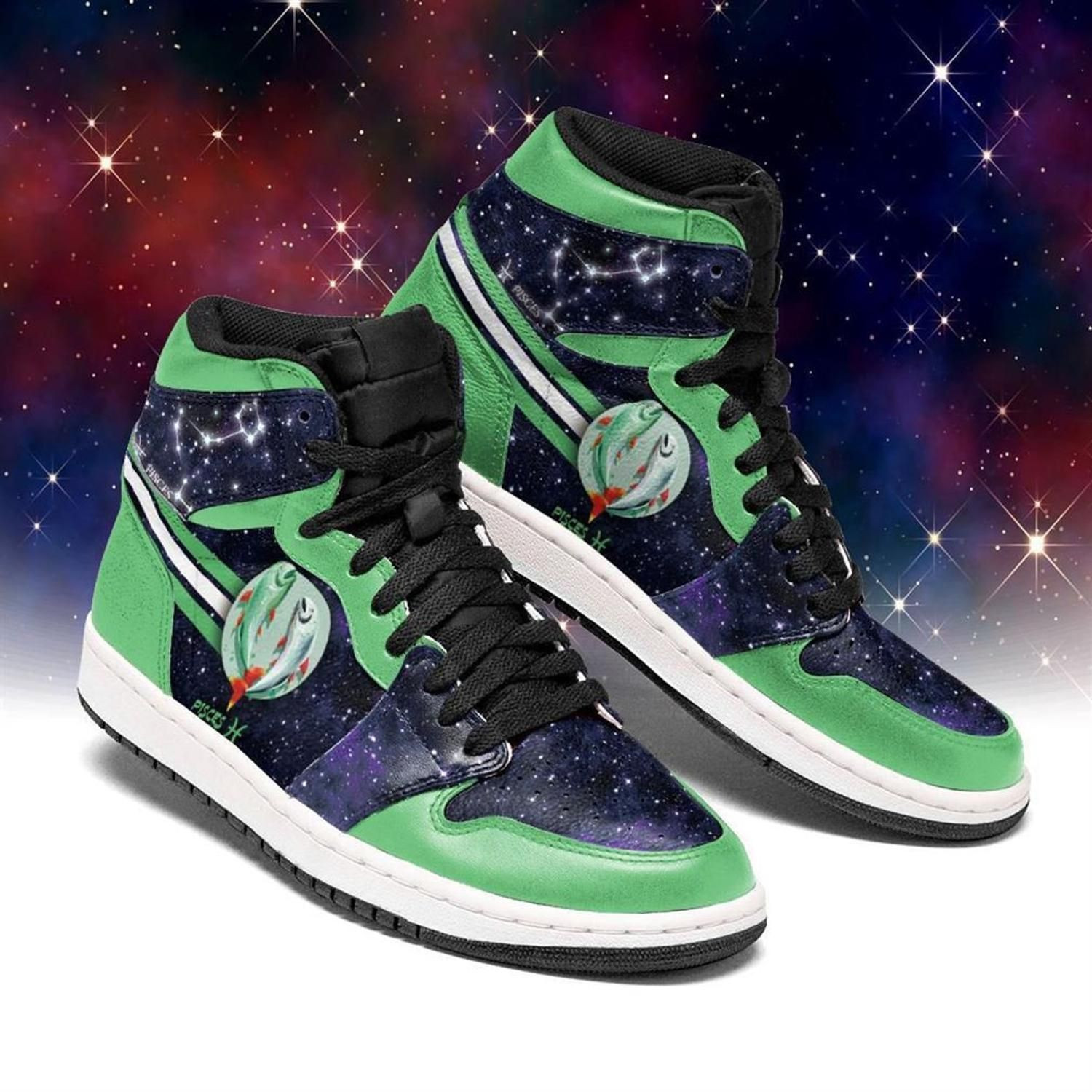 Pisces Zodiac High Top Air Jordan Sneaker, Air Jordan Hightop