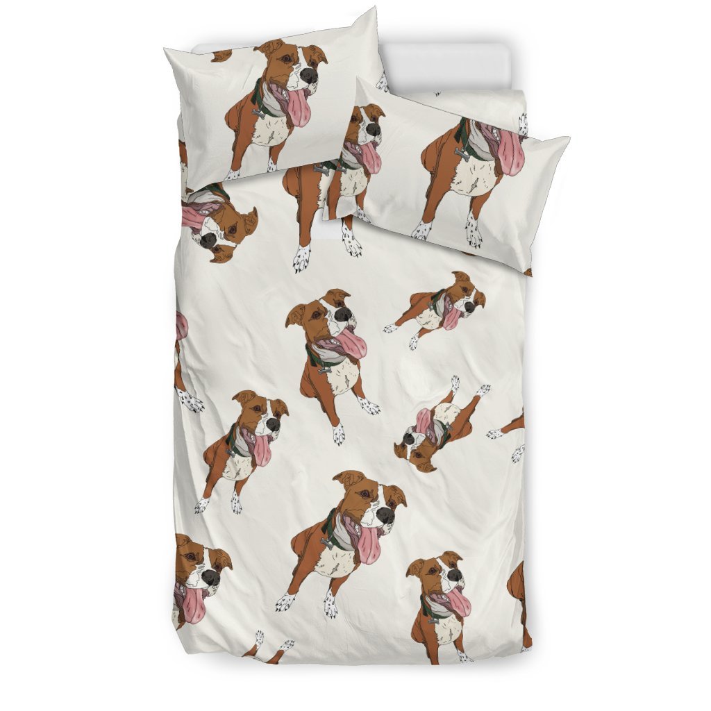 Pitbull Brown Vanilla 3D Customized Duvet Cover Bedding Set