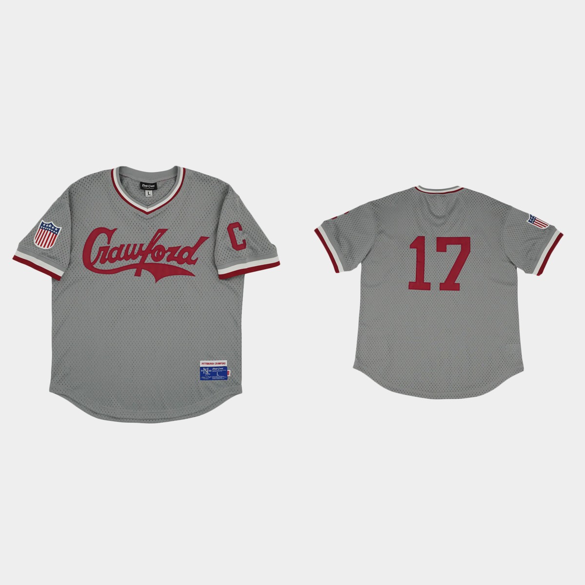 Pittsburgh Crawfords #17 Rings And Crwns Mesh Jersey - Gray