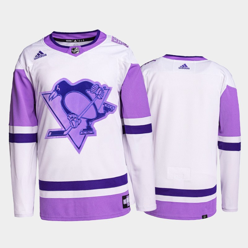 Pittsburgh Penguins 2022 Fights Cancer White Purple Primegreen Jersey