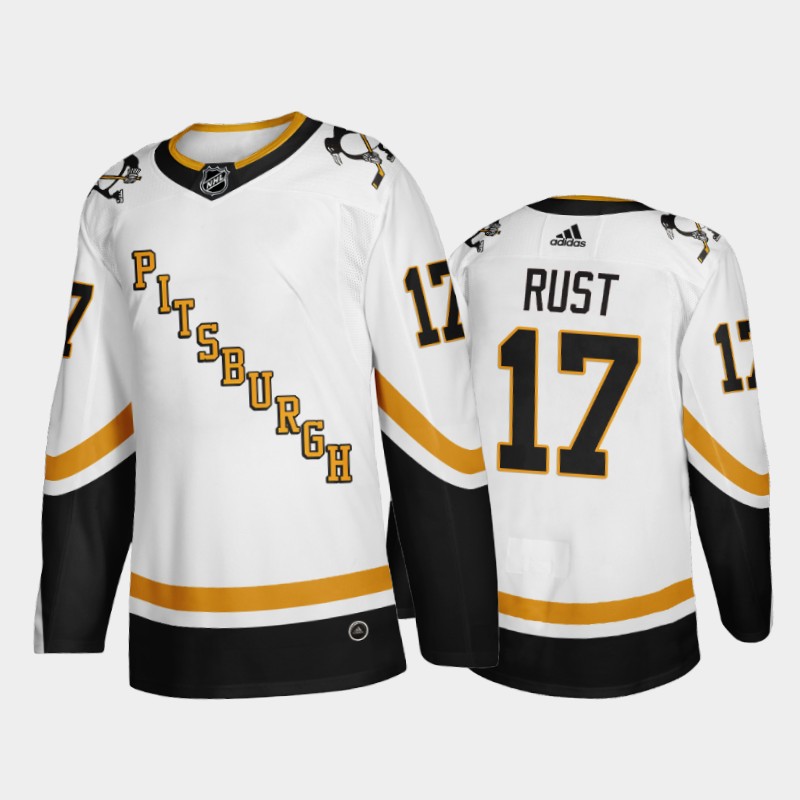 Pittsburgh Penguins Bryan Rust #17 2021 Reverse Retro White Fourth Jersey