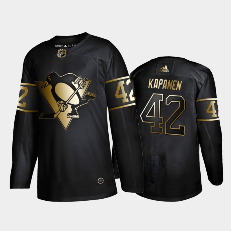 Pittsburgh Penguins Kasperi Kapanen #42 NHL Golden Edition Black Jersey