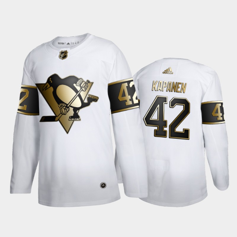 Pittsburgh Penguins Kasperi Kapanen #42 NHL Golden Edition White Jersey