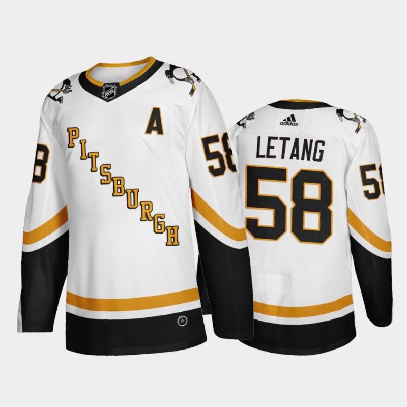 Pittsburgh Penguins Kris Letang #58 2021 Reverse Retro White Fourth Jersey