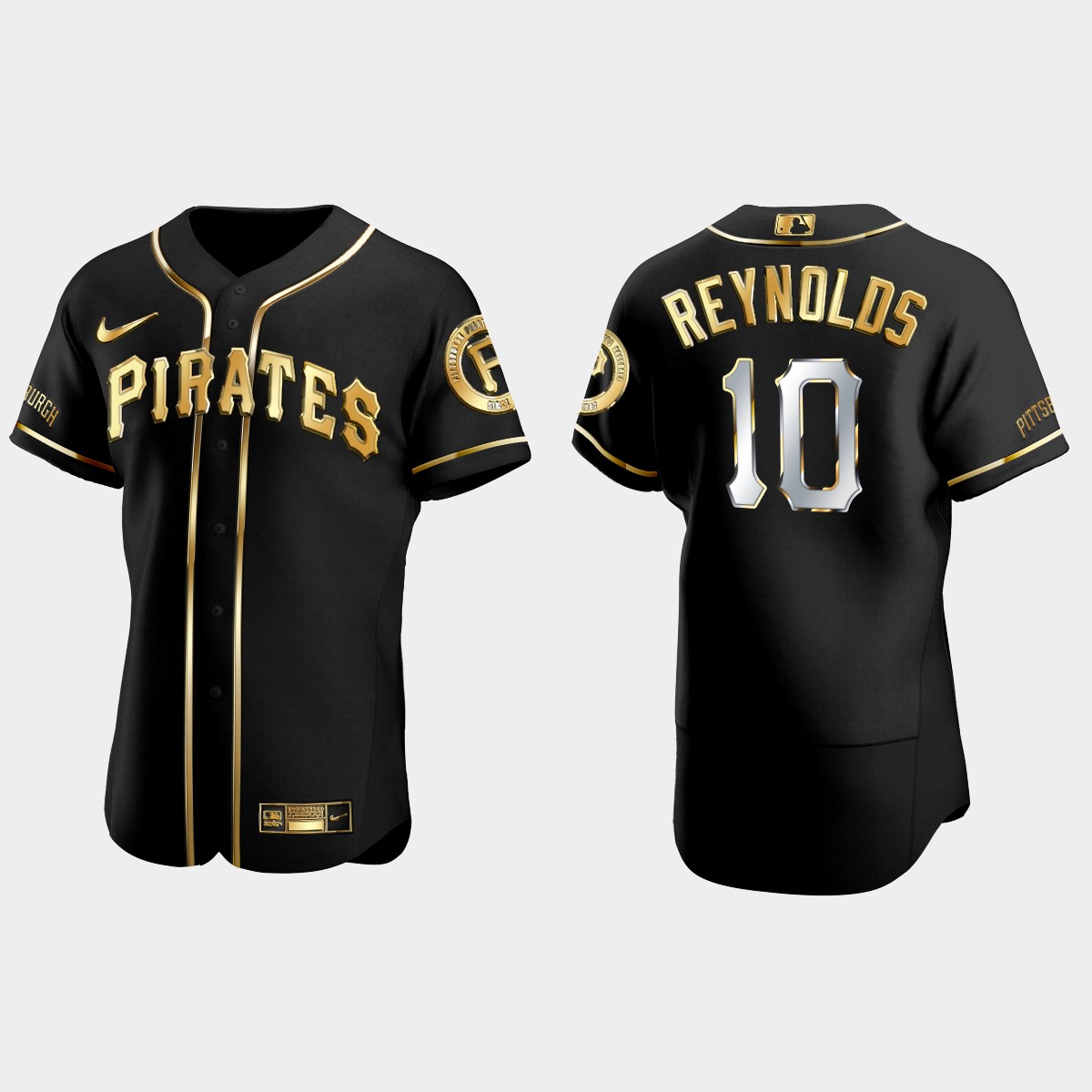Pittsburgh Pirates #10 Bryan Reynolds Golden Edition Jersey - Black