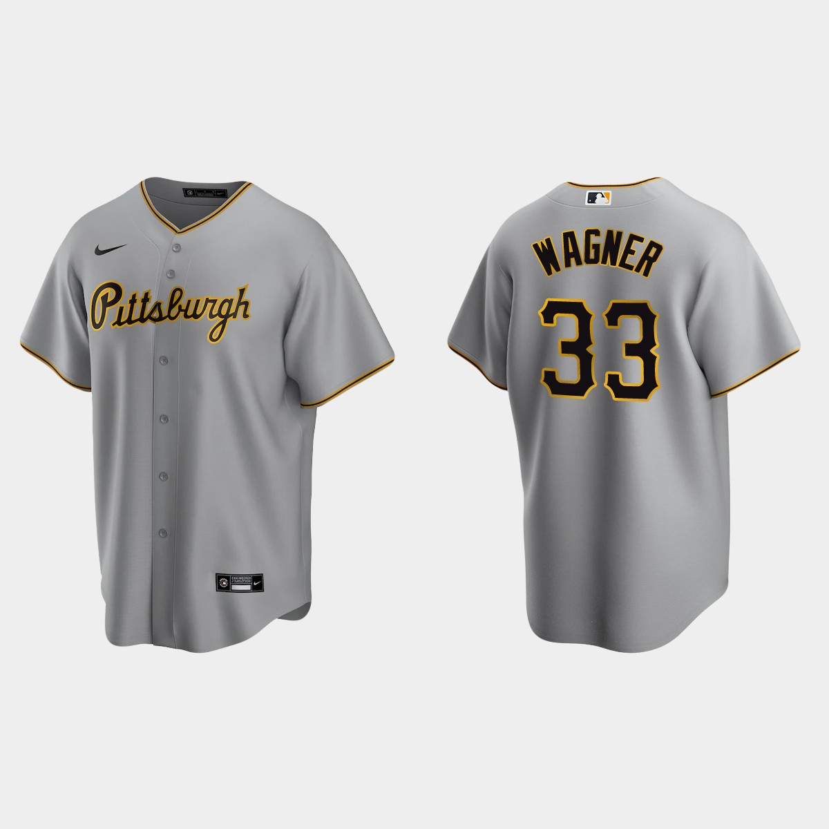Pittsburgh Pirates #33 Honus Wagner Away Jersey - Gray