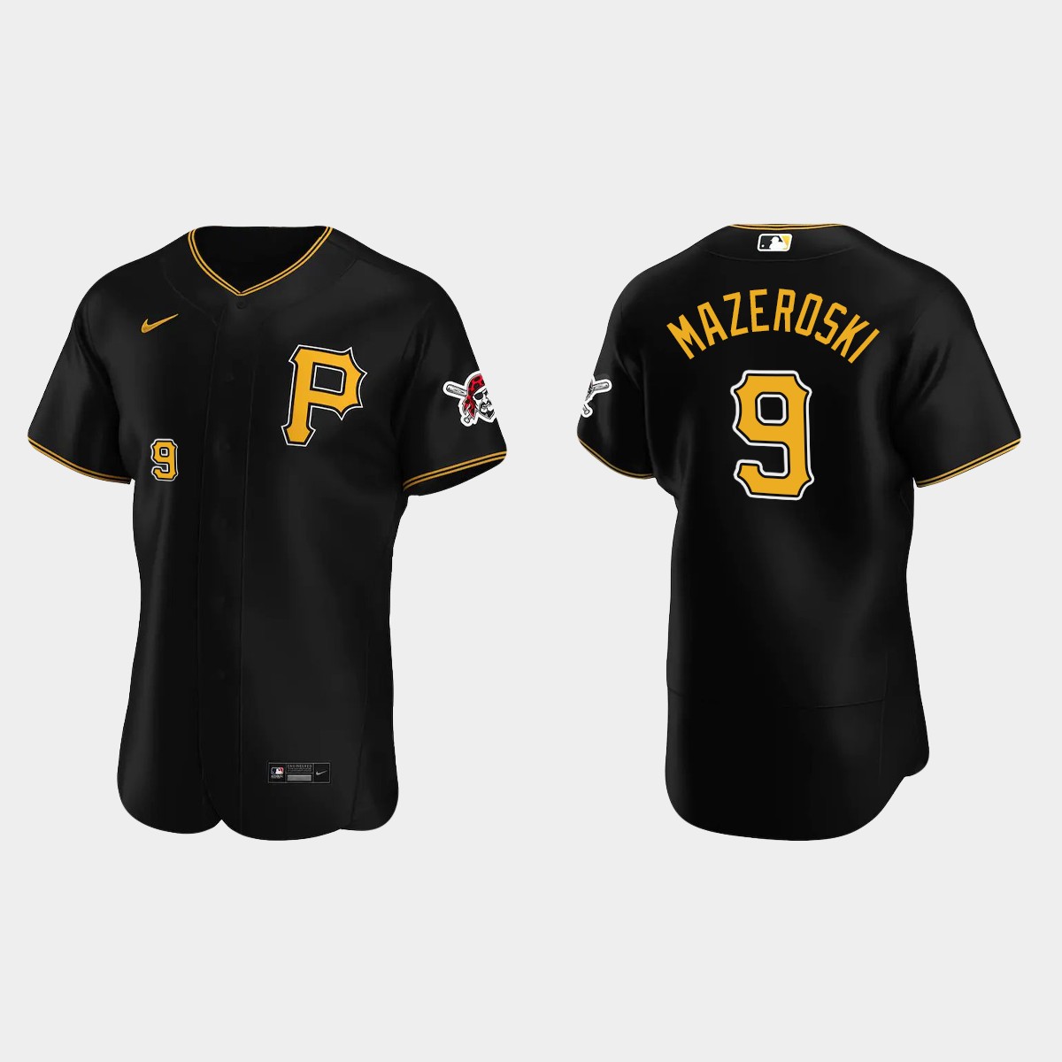 Pittsburgh Pirates #9 Bill Mazeroski Black Alternate Jersey