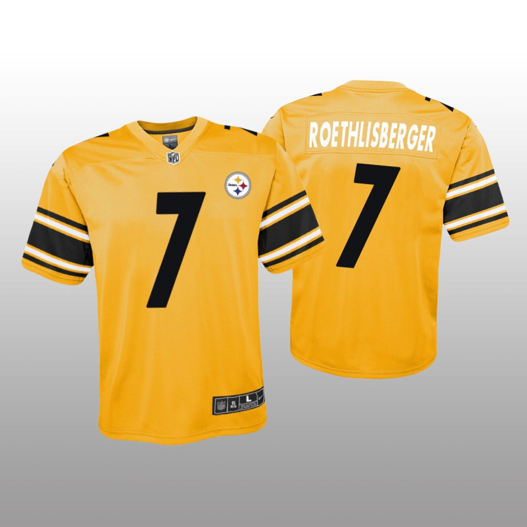 Pittsburgh Steelers Ben Roethlisberger Gold Jersey Inverted Game - Youth