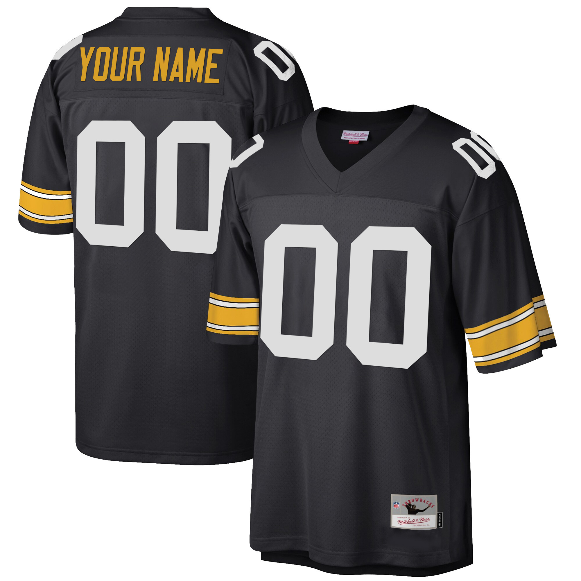 Pittsburgh Steelers Big & Tall 1996 Retired Custom Black Jersey - All Stitched