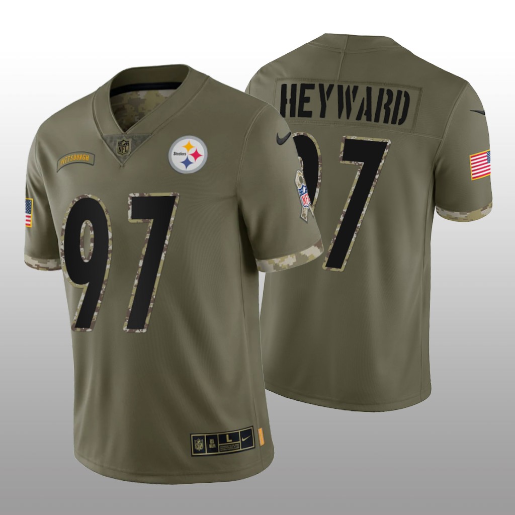 Pittsburgh Steelers Cameron Heyward Olive Limited Jersey 2022 Salute To Service - Men's