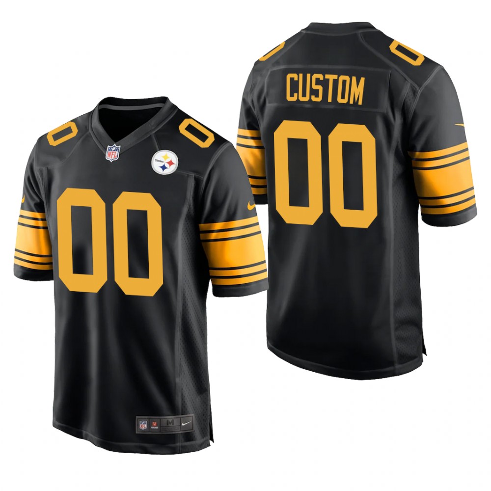 Pittsburgh Steelers Custom Black Jersey Alternate Game - Men's